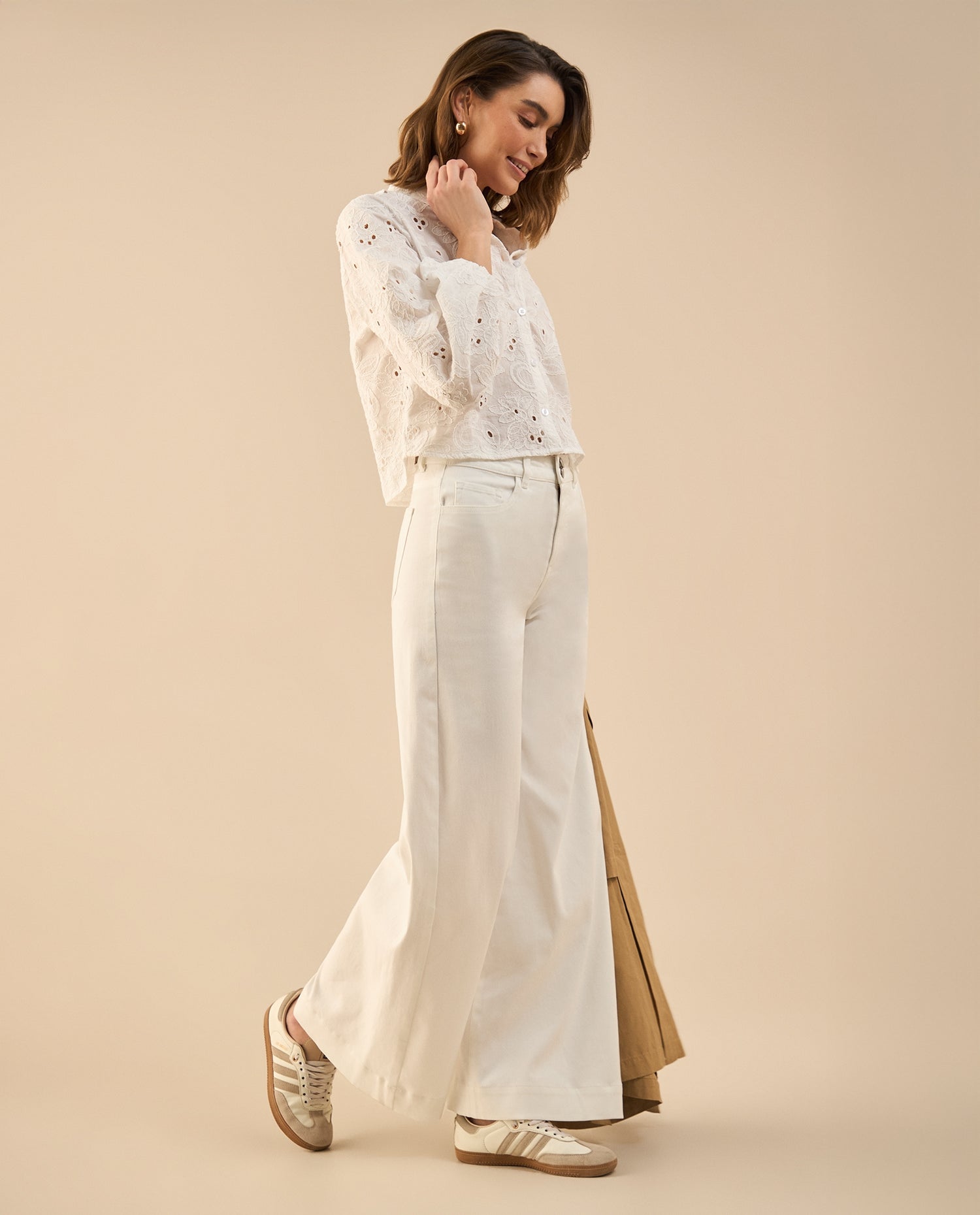 Jean Wide Leg para mujer - Crudo