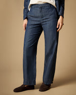 Jean wide leg tiro medio silueta amplia - Azul