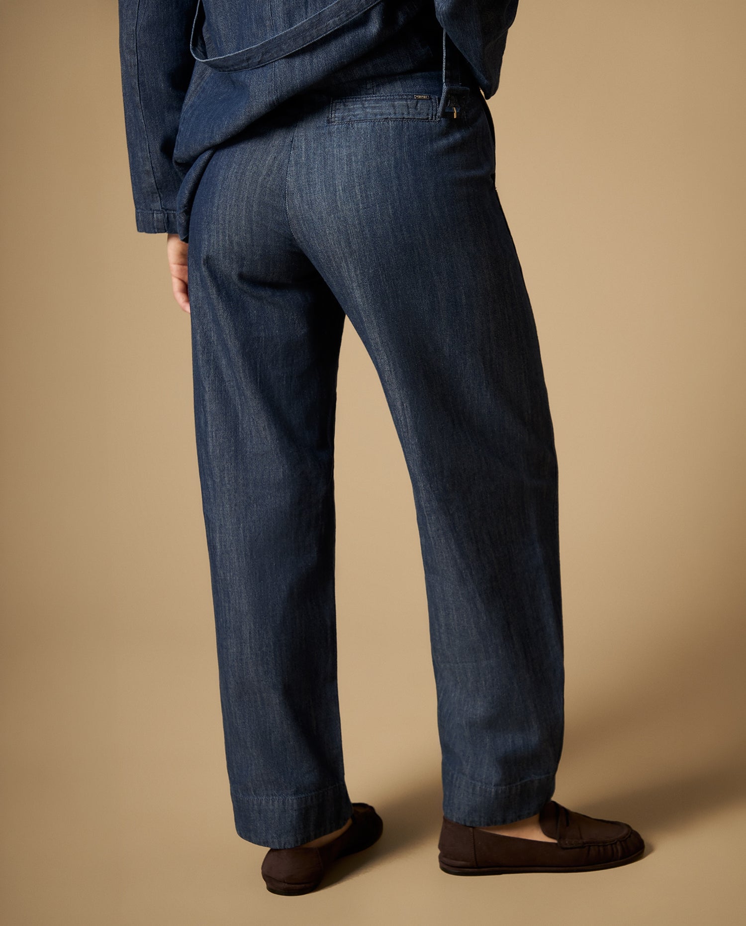 Jean wide leg tiro medio silueta amplia - Azul