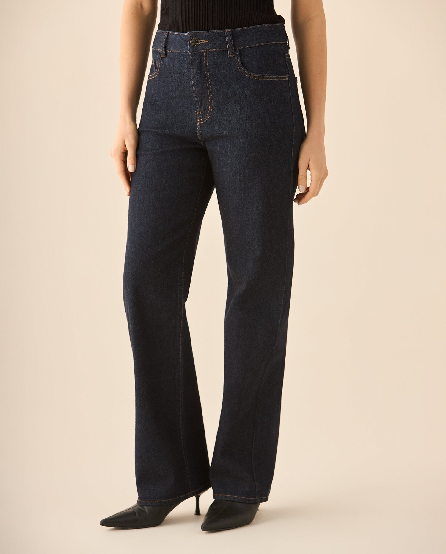 Jean Straight tono oscuro para mujer  - Azul