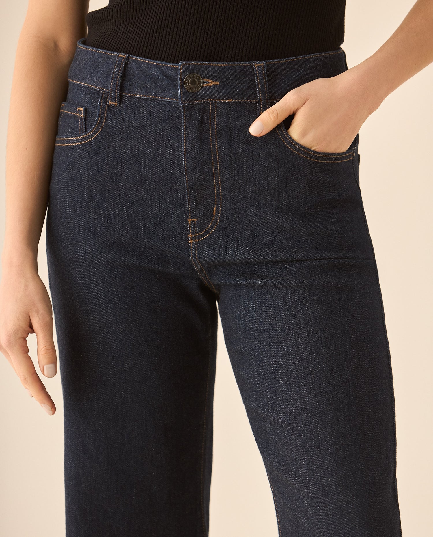 Jean Straight tono oscuro para mujer  - Azul