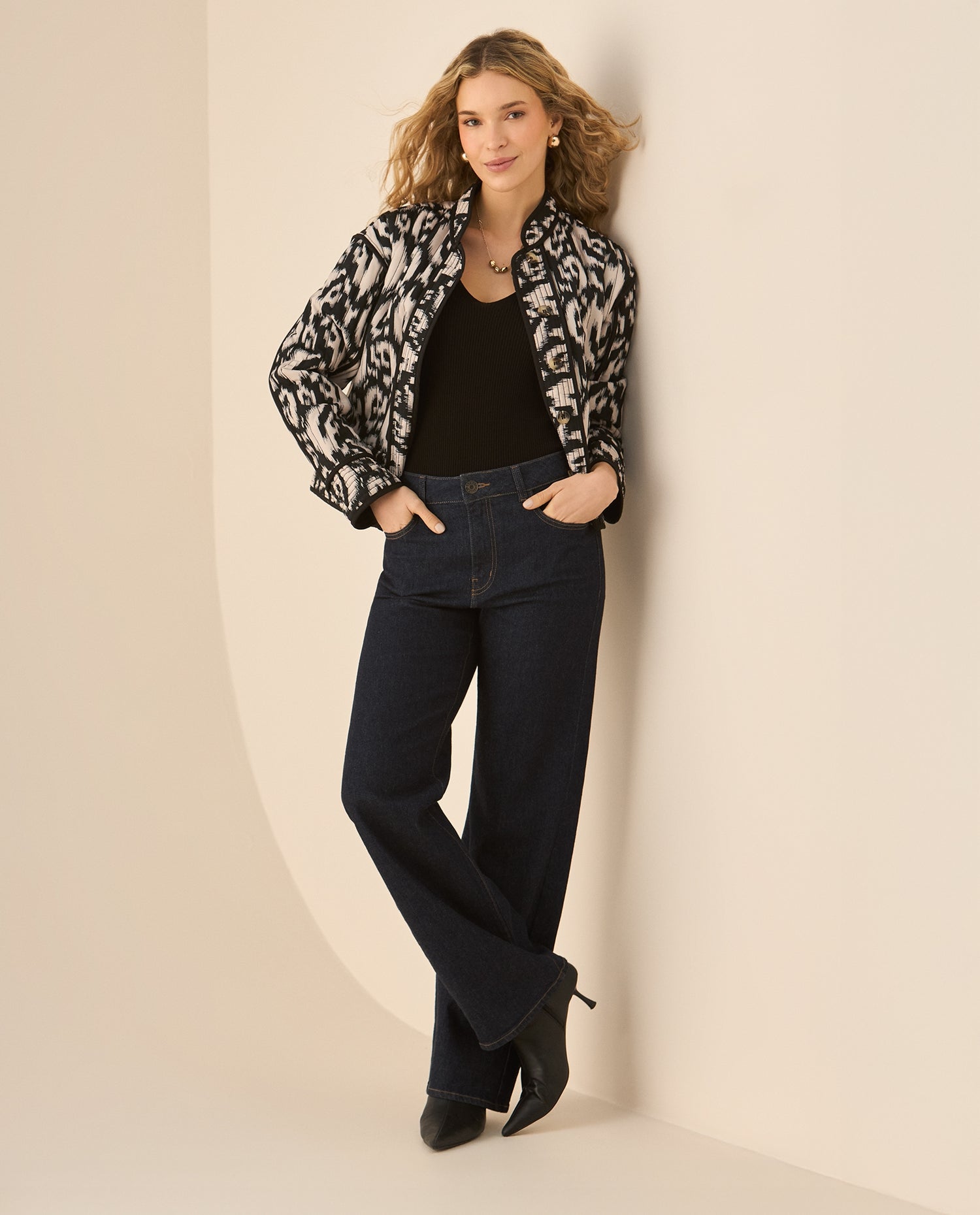 Jean Straight tono oscuro para mujer  - Azul
