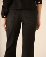 Jean Flare bota amplia para mujer - Negro