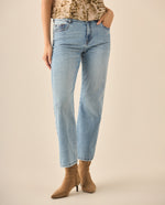 Jean Straight tono claro para mujer   - Azul