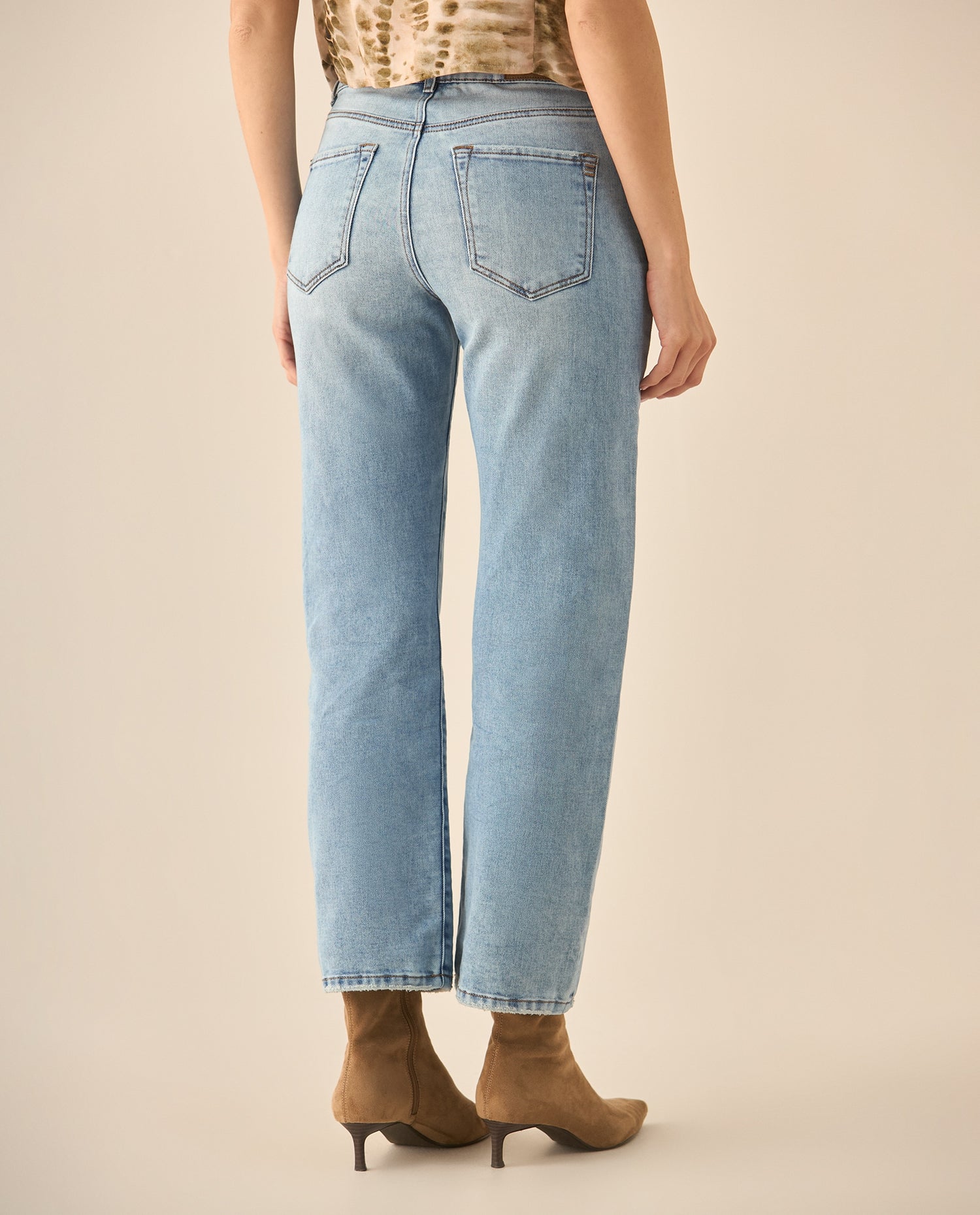Jean Straight tono claro para mujer   - Azul