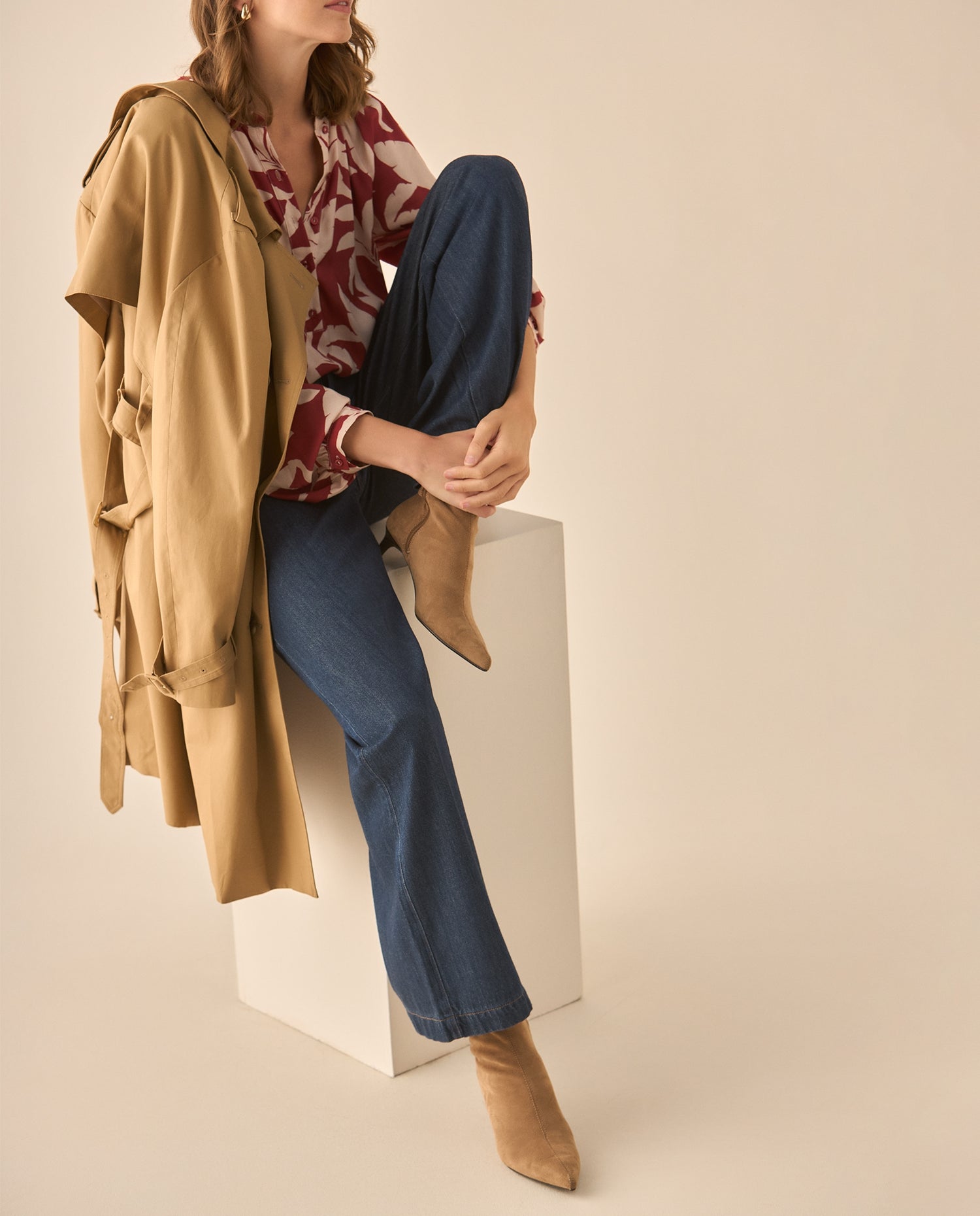 Jean Wide leg con pinzas para mujer  - Azul