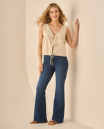 Jean Flare tono medio para mujer - Azul