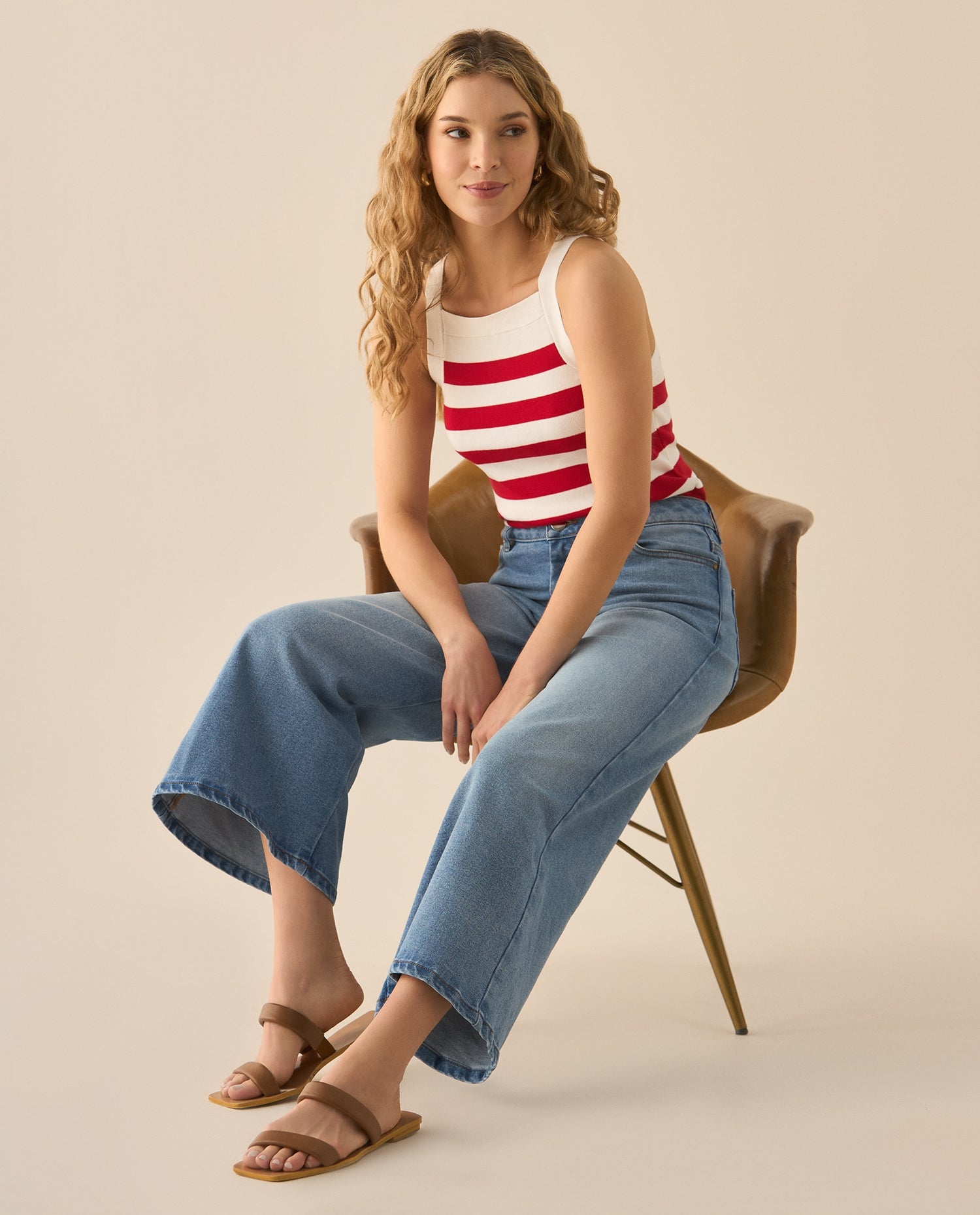 Jean Culotte fit tiro alto para mujer - Azul