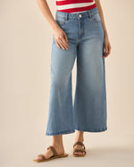 Jean Culotte fit tiro alto para mujer - Azul