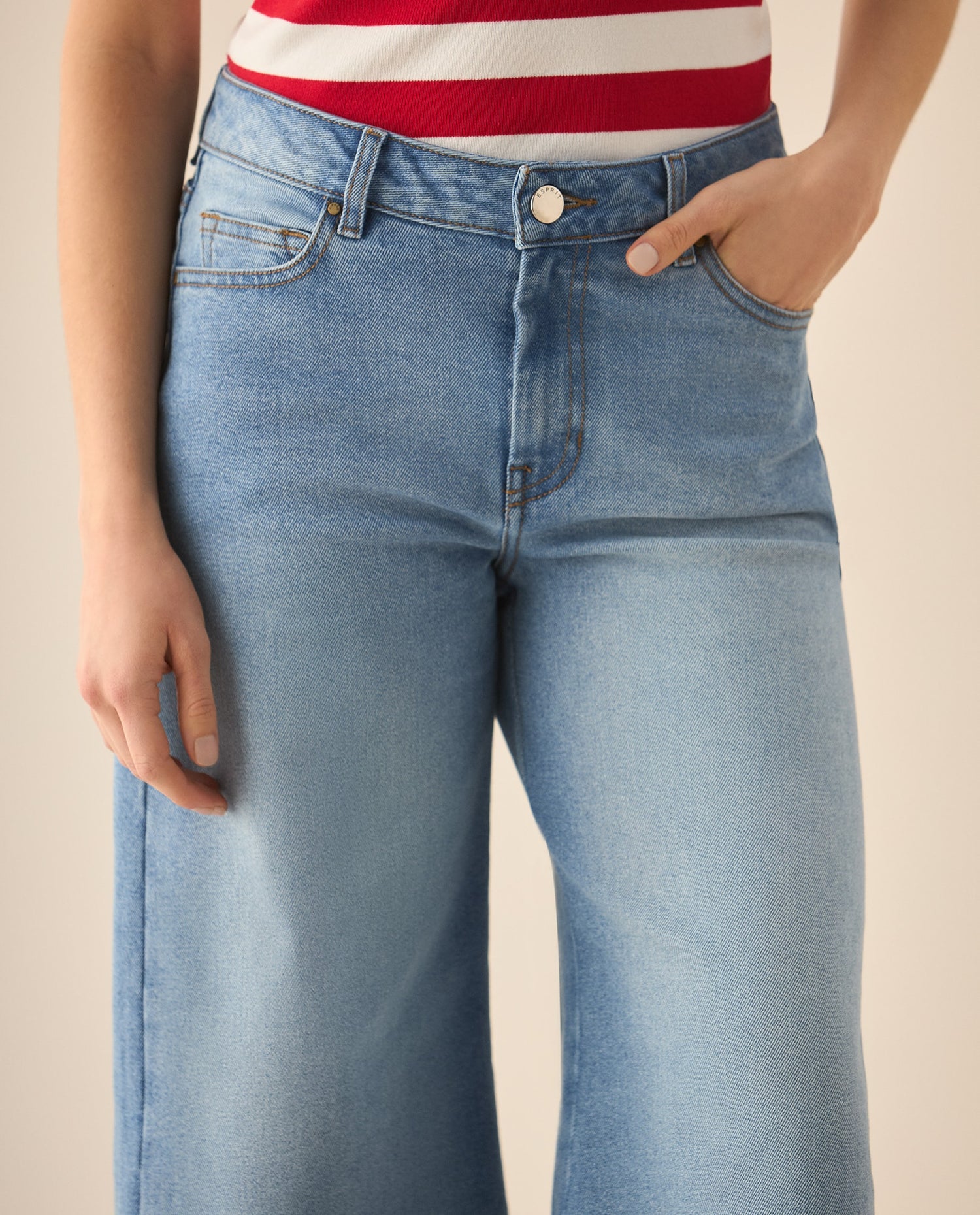 Jean Culotte fit tiro alto para mujer - Azul