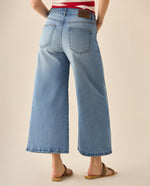 Jean Culotte fit tiro alto para mujer - Azul