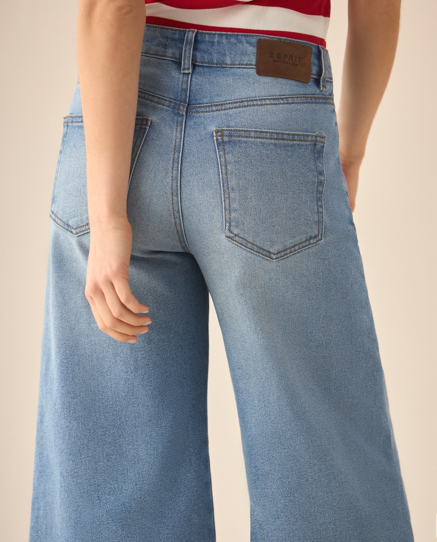 Jean Culotte fit tiro alto para mujer - Azul
