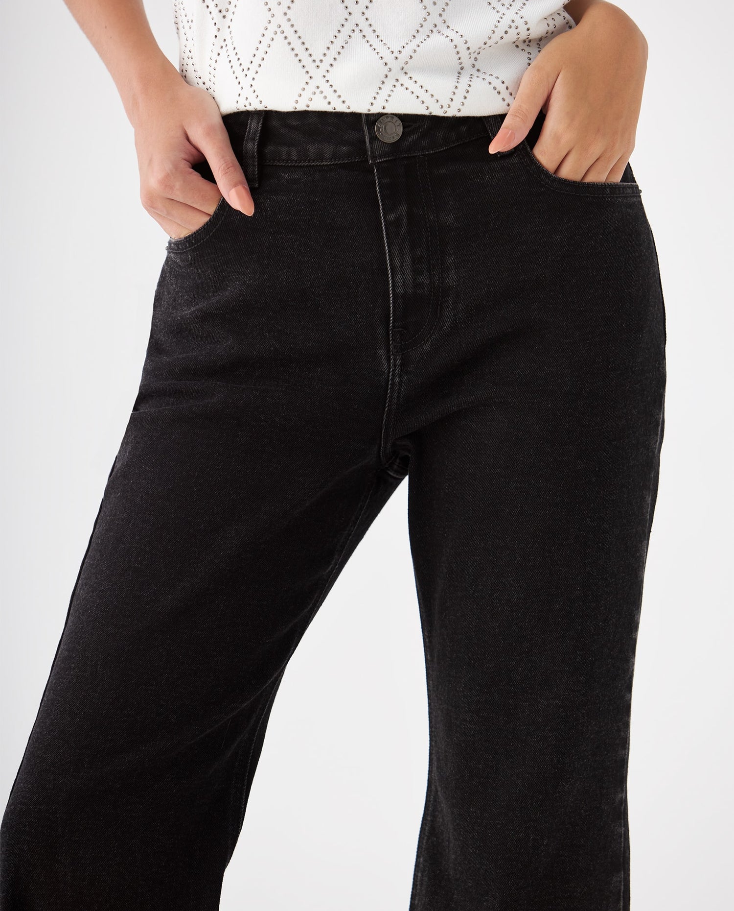 Jean Bootcut black denim para mujer - Negro