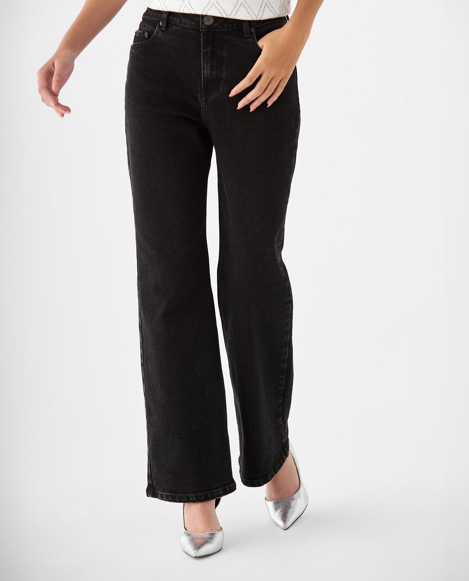 Jean Bootcut black denim para mujer - Negro