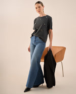 Jean Wide Leg Azul Rivera Medio - Azul