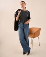 Jean Wide Leg Azul Rivera Medio - Azul
