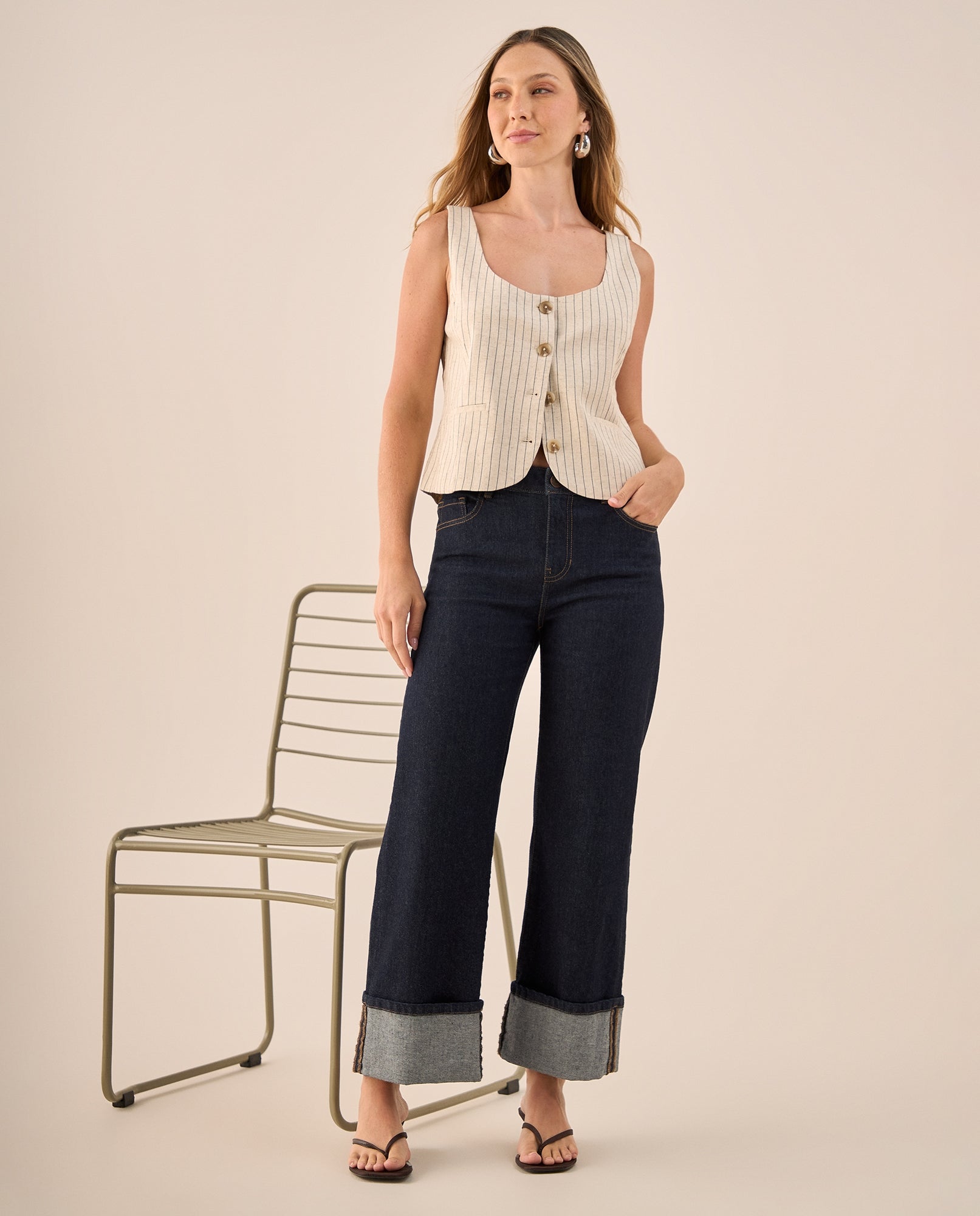 Jean Straight Azul Oscuro con Dobladillo Único - Azul 34_479G006_AZU193924_0