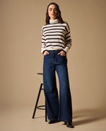 Jean Wide Leg Azul Oscuro Tiro Alto - Azul