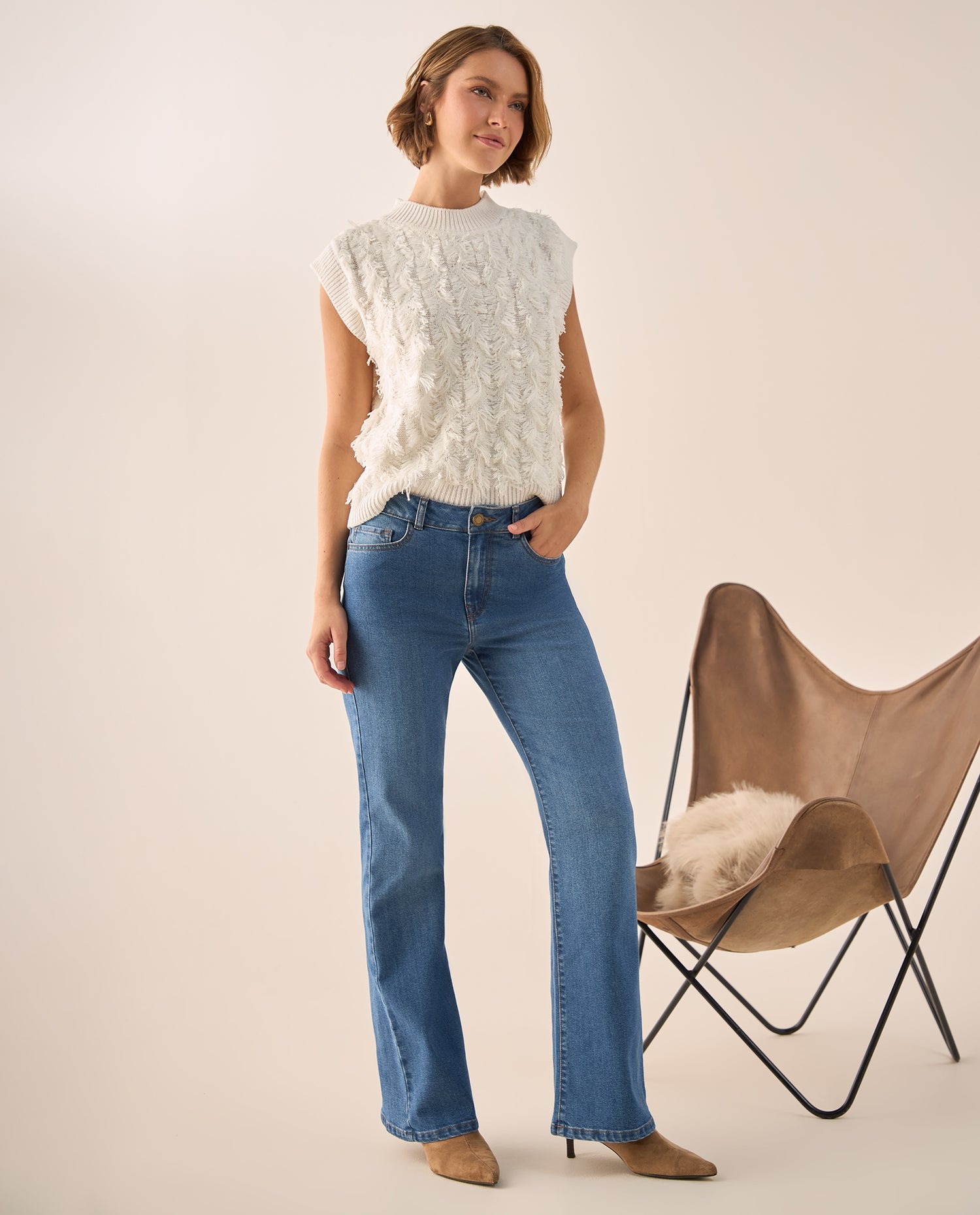 Jean Boot Cut Azul Rivera Medio - Azul