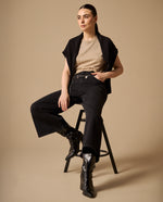 Jean Culotte Negro con Cadena Decorativa - Negro