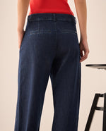 Jean Wide Leg con Silueta Palazzo Moderna - Azul