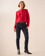Jean Slim Azul Oscuro Tiro Alto - Azul