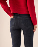 Jean Slim Azul Oscuro Tiro Alto - Azul