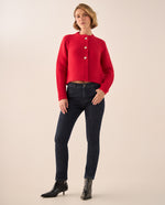 Jean Slim Azul Oscuro Tiro Alto - Azul
