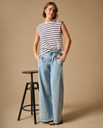 Jean Wide Leg Azul Claro Tiro Alto - Azul