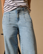 Jean Wide Leg Azul Claro Tiro Alto - Azul