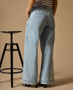 Jean Wide Leg Azul Claro Tiro Alto - Azul