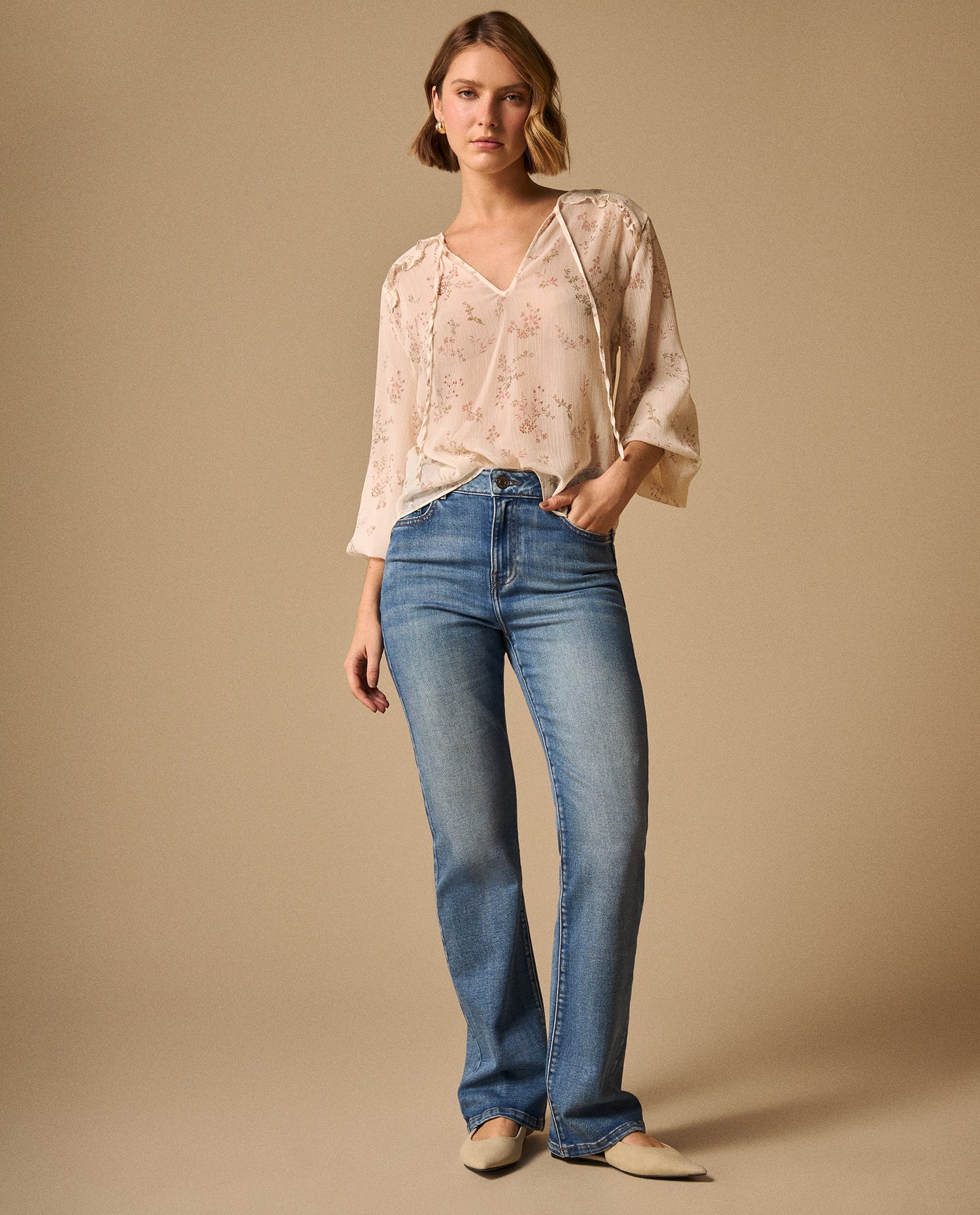 Jean Straight Azul Oscuro con Lavado Stone Wash - Azul