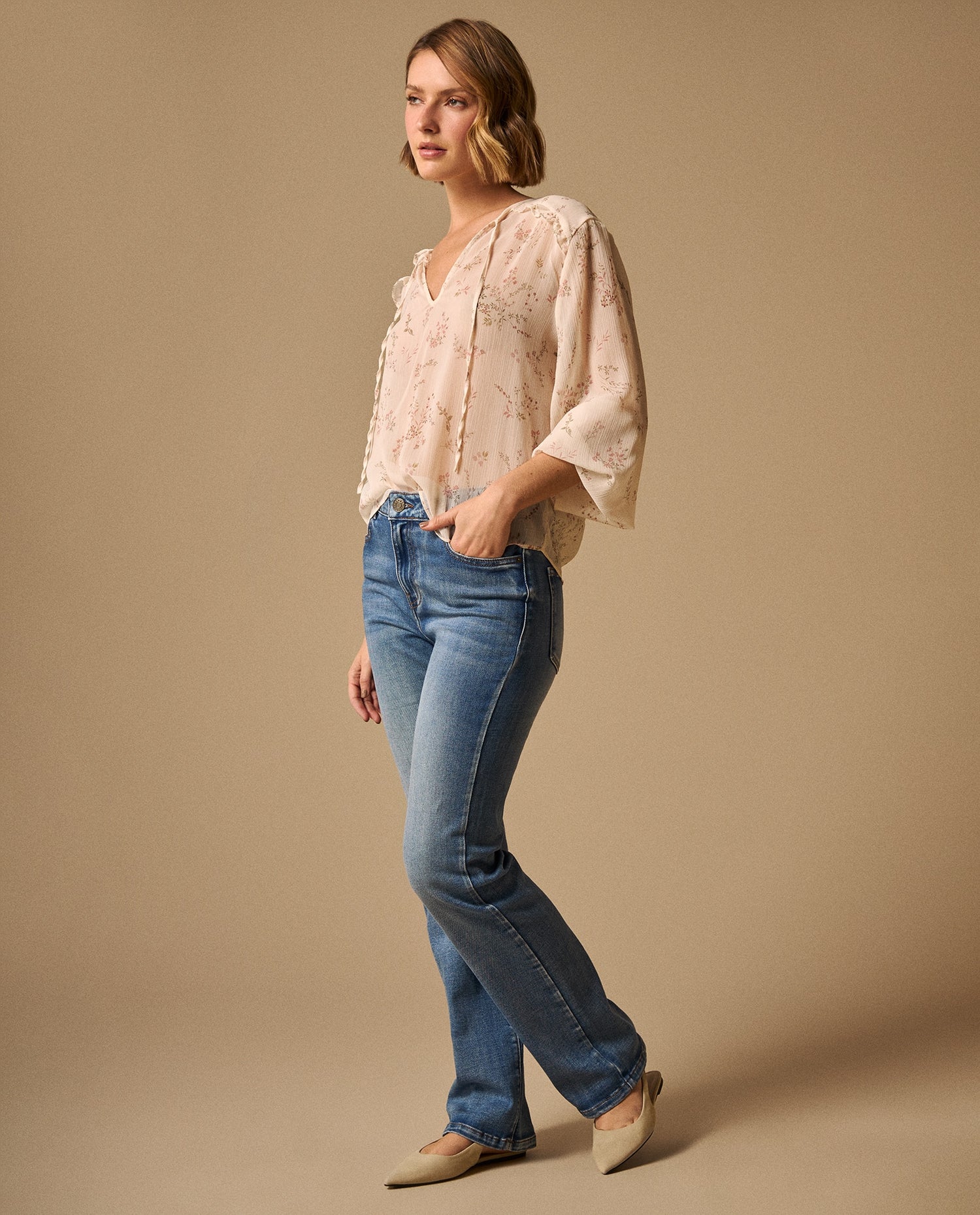 Jean Straight Azul Oscuro con Lavado Stone Wash - Azul