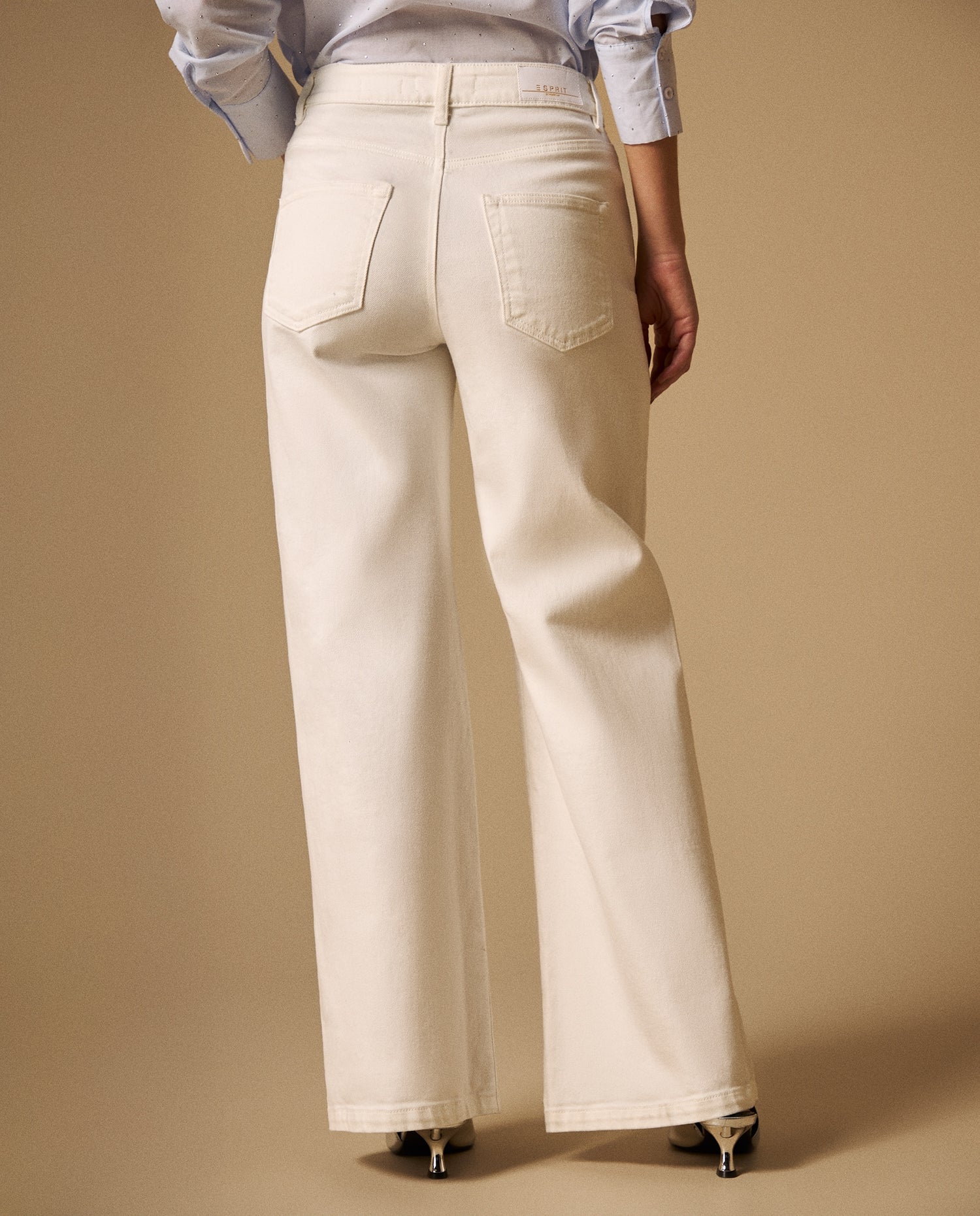 Jean Wide Leg Blanco Tiro Alto - Blanco