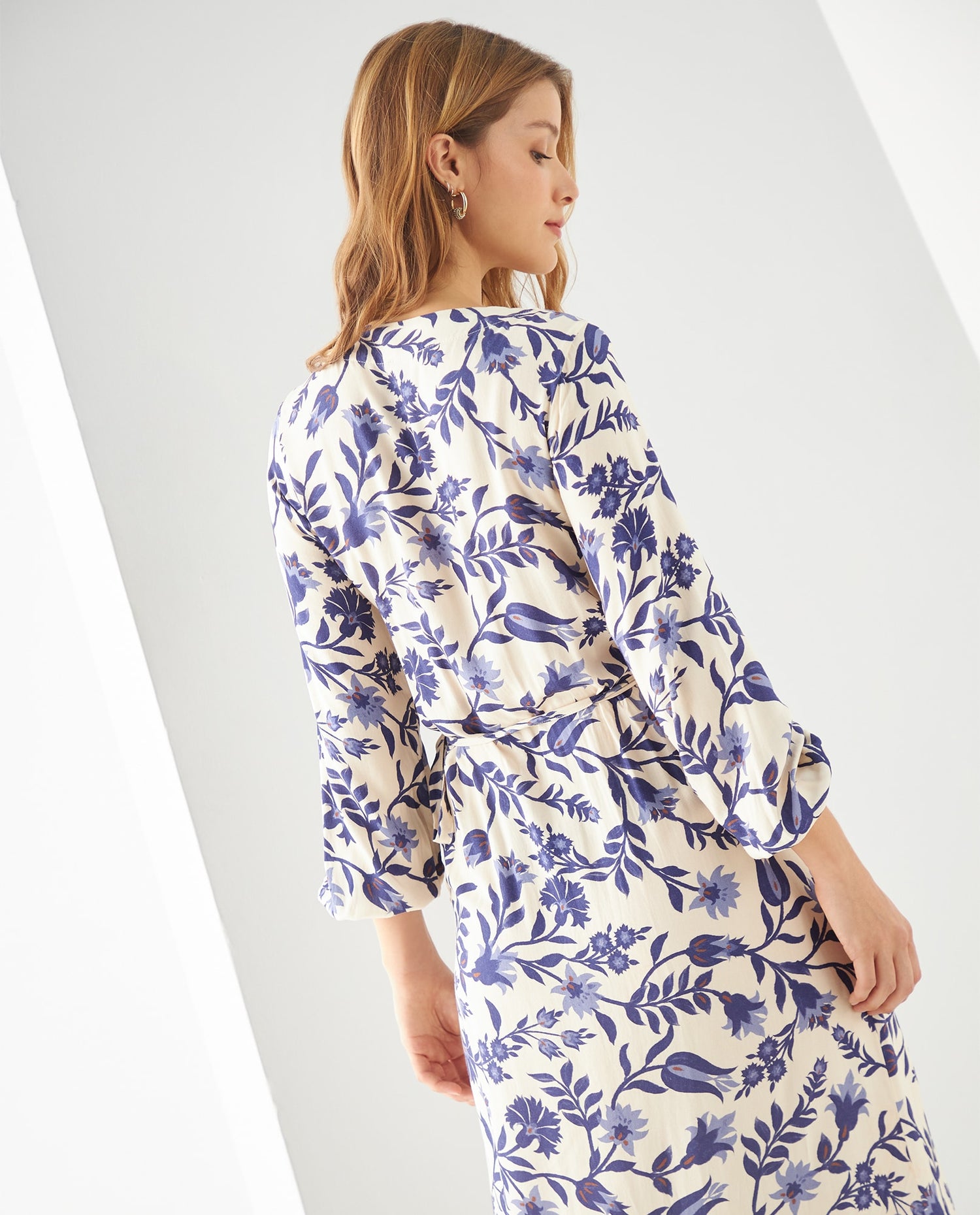 Vestido manga larga para mujer - Azul