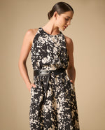 Vestido largo de tiras con silueta fluida - Negro