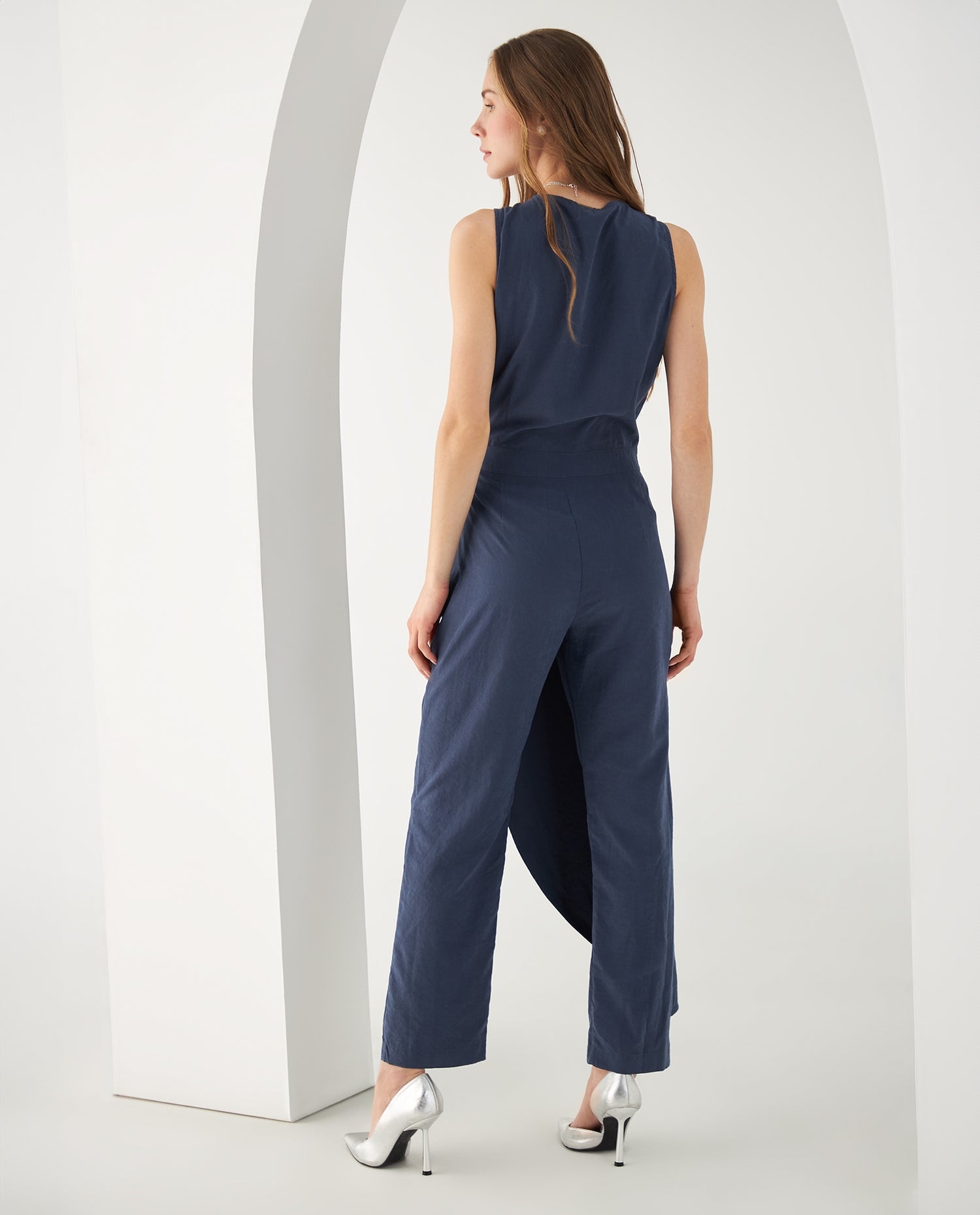 Enterizo de pantalón largo para mujer - Azul