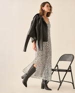 Vestido con estampado de animal print para mujer - Blanco