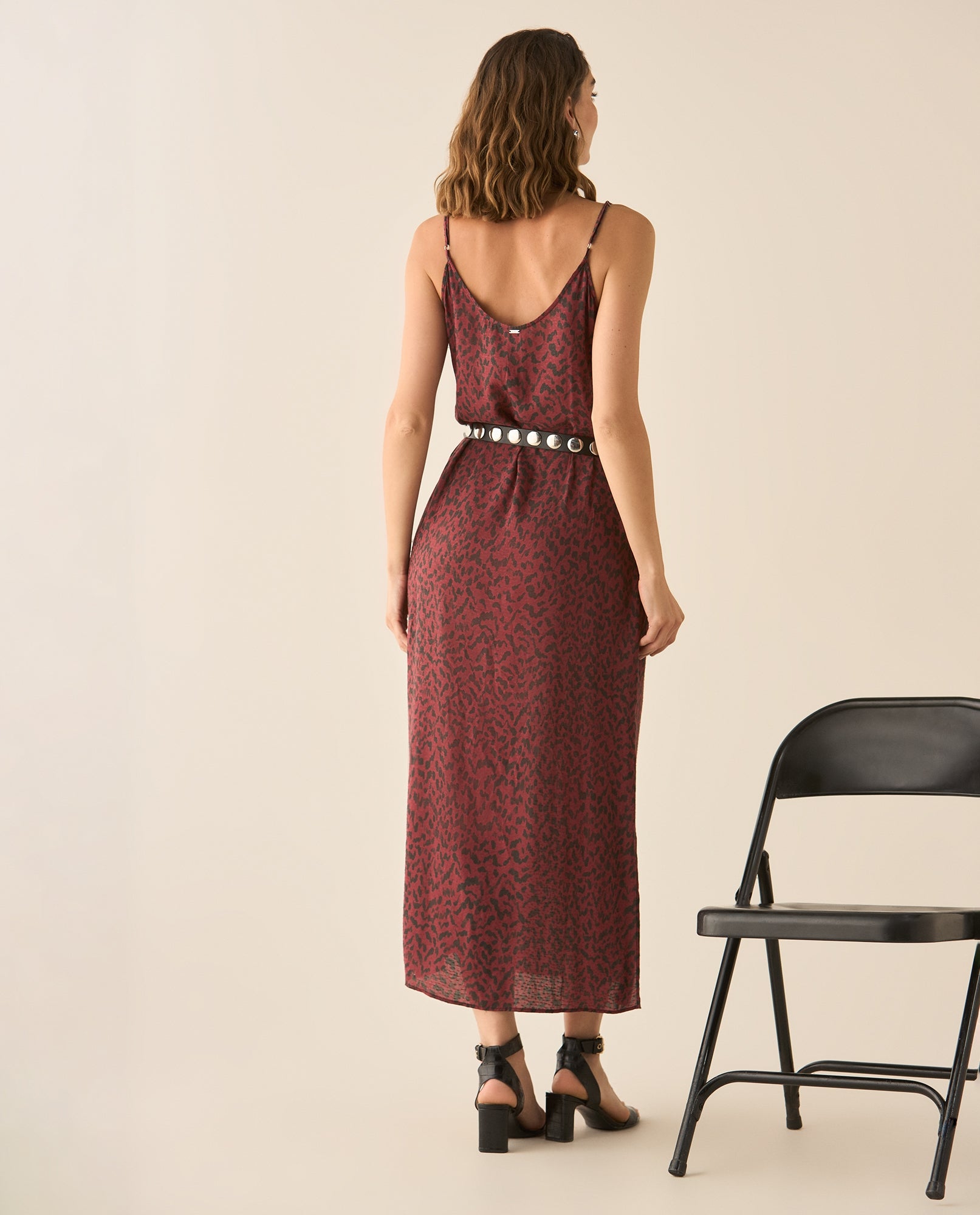 Vestido con estampado de animal print para mujer - Rojo 34_493G004_ROJ191531_4