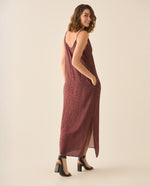 Vestido con estampado de animal print para mujer - Rojo