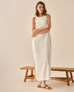 Vestido largo manga sisa para mujer - Crudo