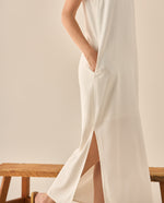 Vestido largo manga sisa para mujer - Crudo