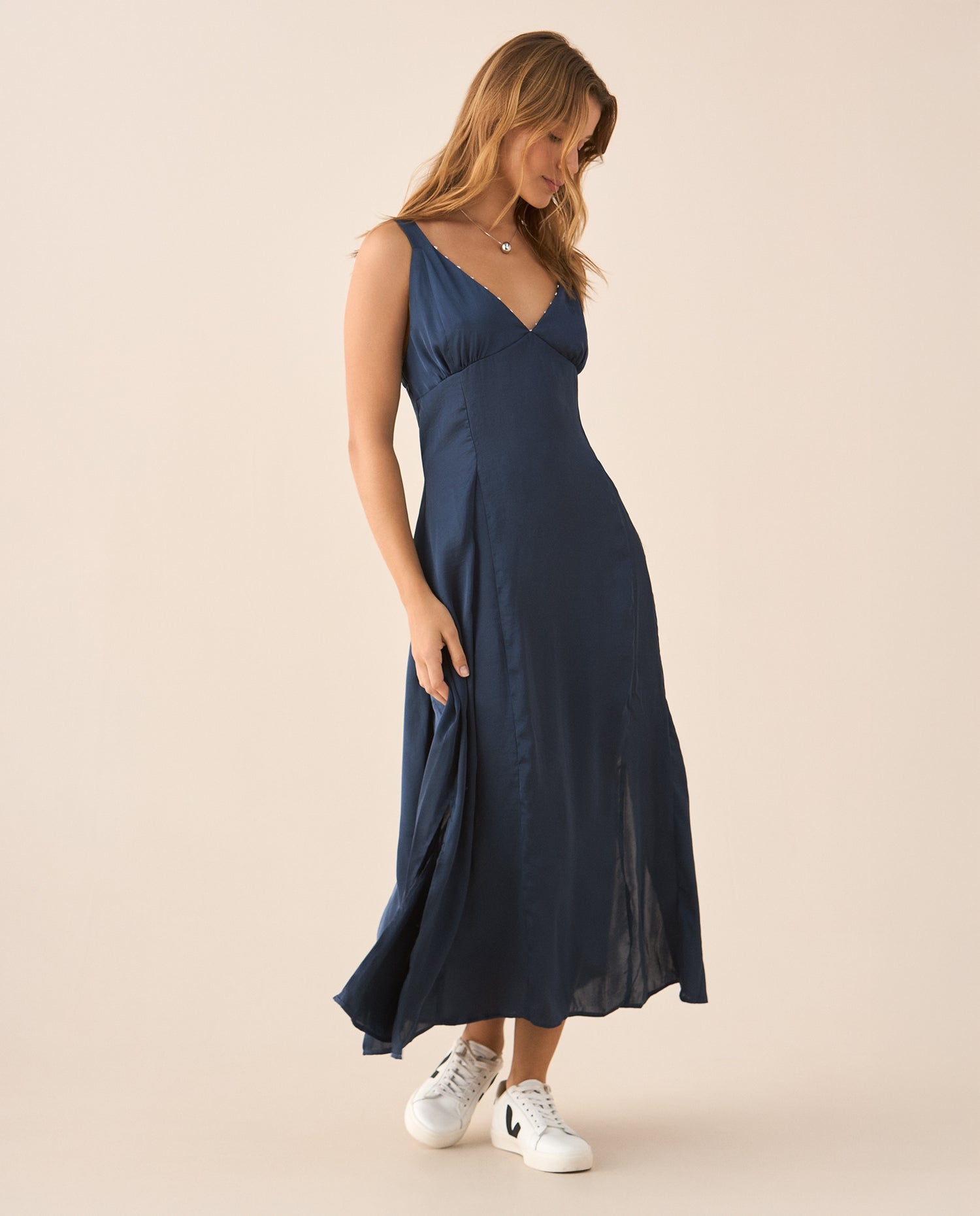 Vestido con escote en V para mujer - Verde