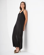 Vestido largo con brillo sutil para mujer - Negro