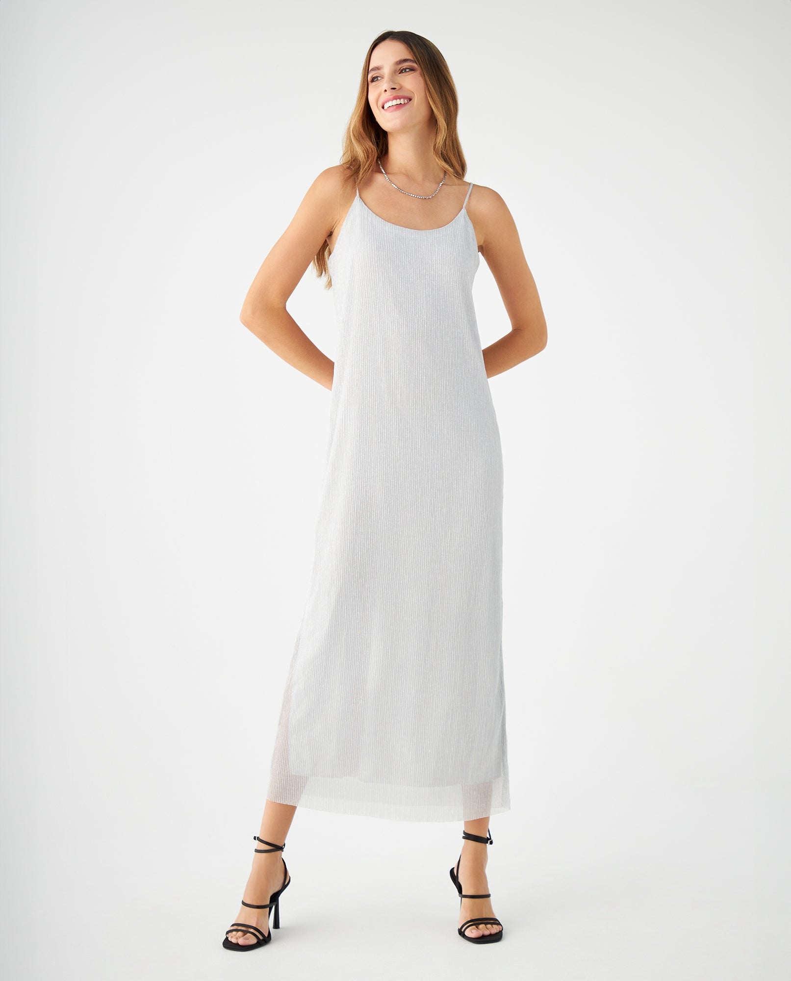 Vestido con escote redondo para mujer - Gris 34_499F010_GRI145002_0