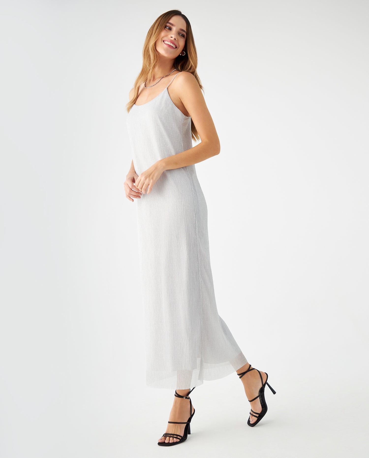 Vestido con escote redondo para mujer - Gris