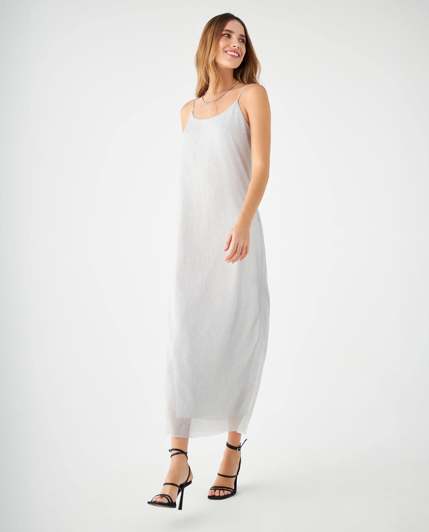 Vestido con escote redondo para mujer - Gris
