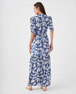 Vestido anudado en escote para mujer - Azul