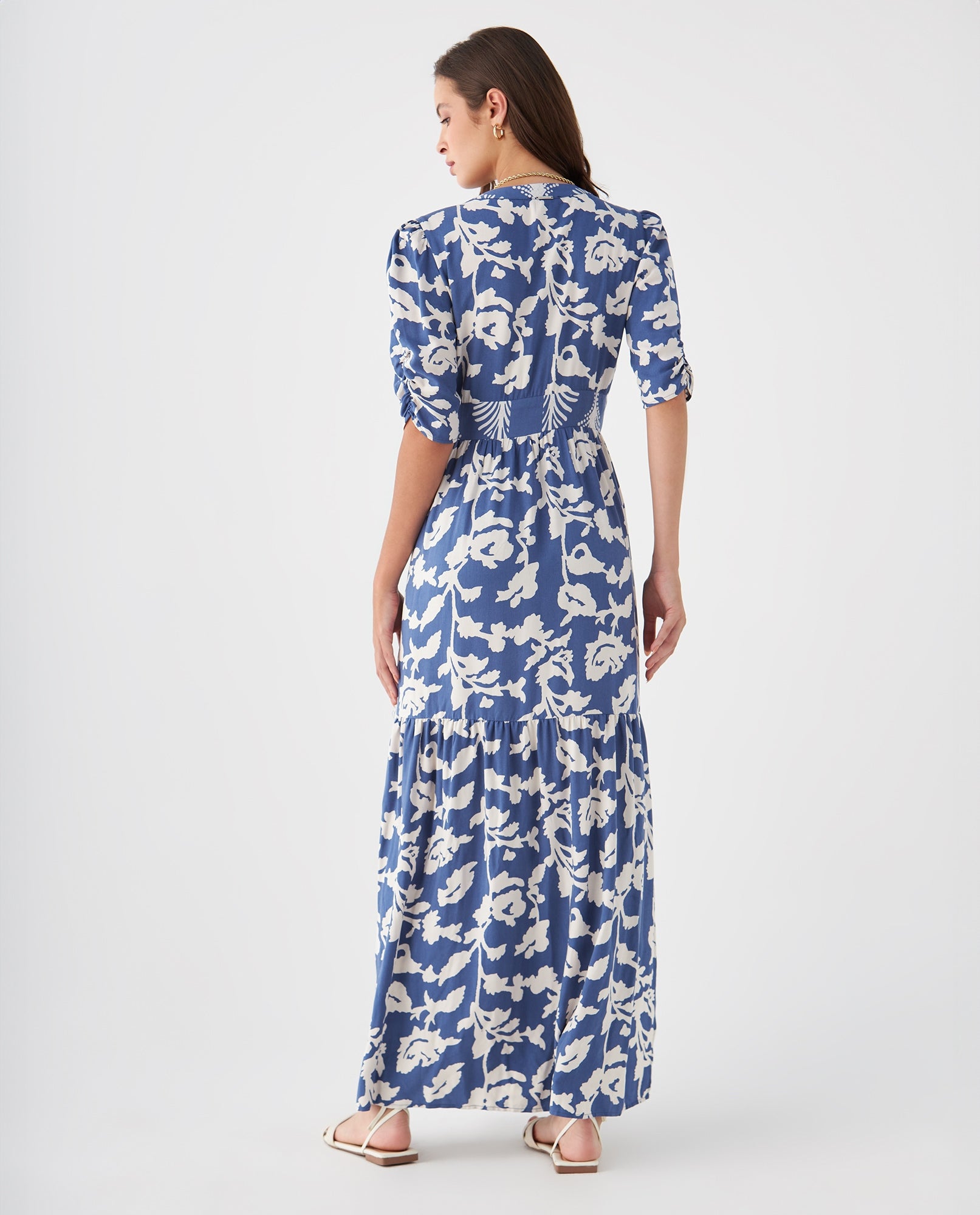 Vestido anudado en escote para mujer - Azul 34_499F020_AZU194044_4