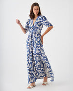 Vestido anudado en escote para mujer - Azul